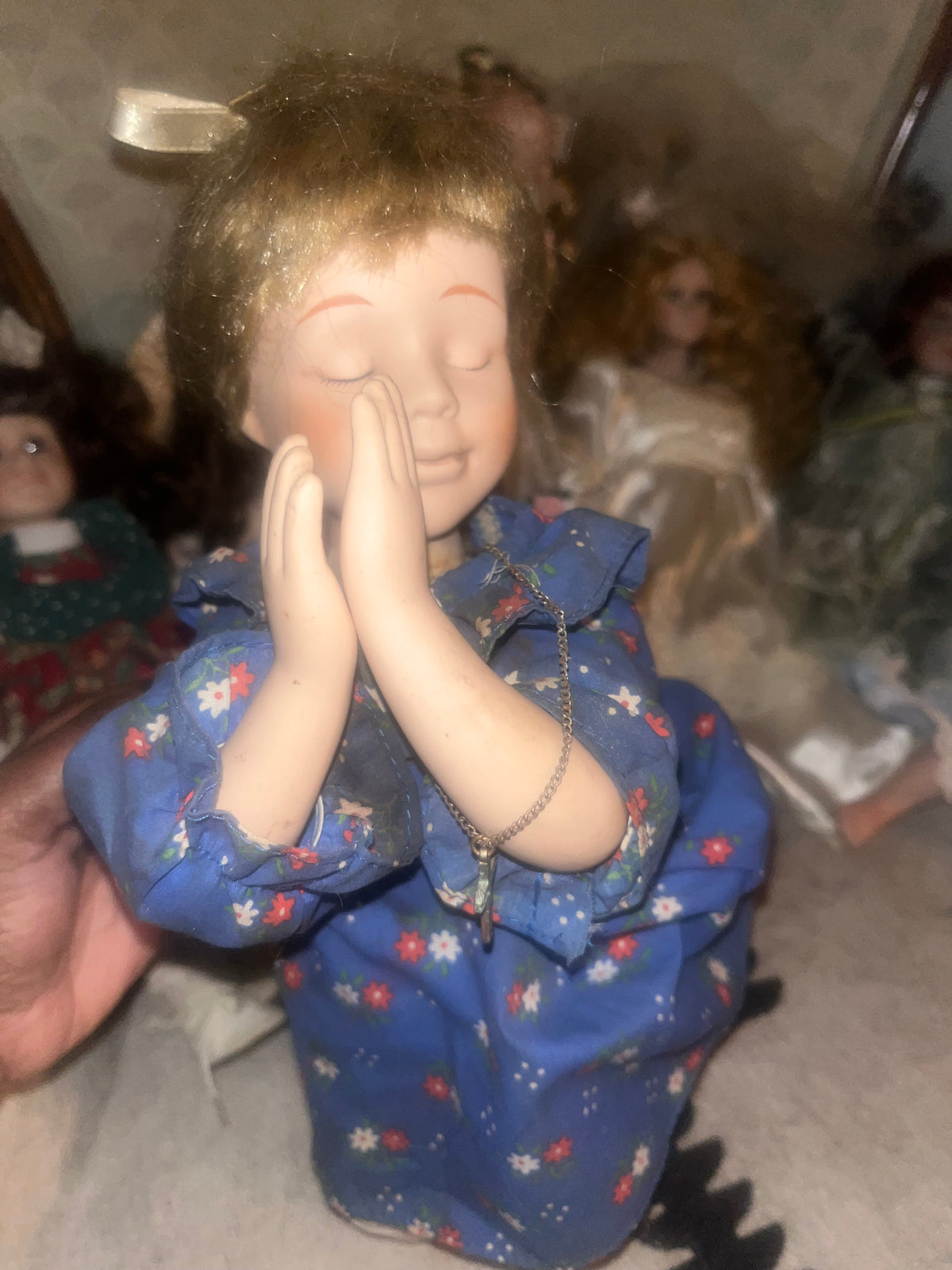 Vintage Porcelain Kneeling Praying Doll