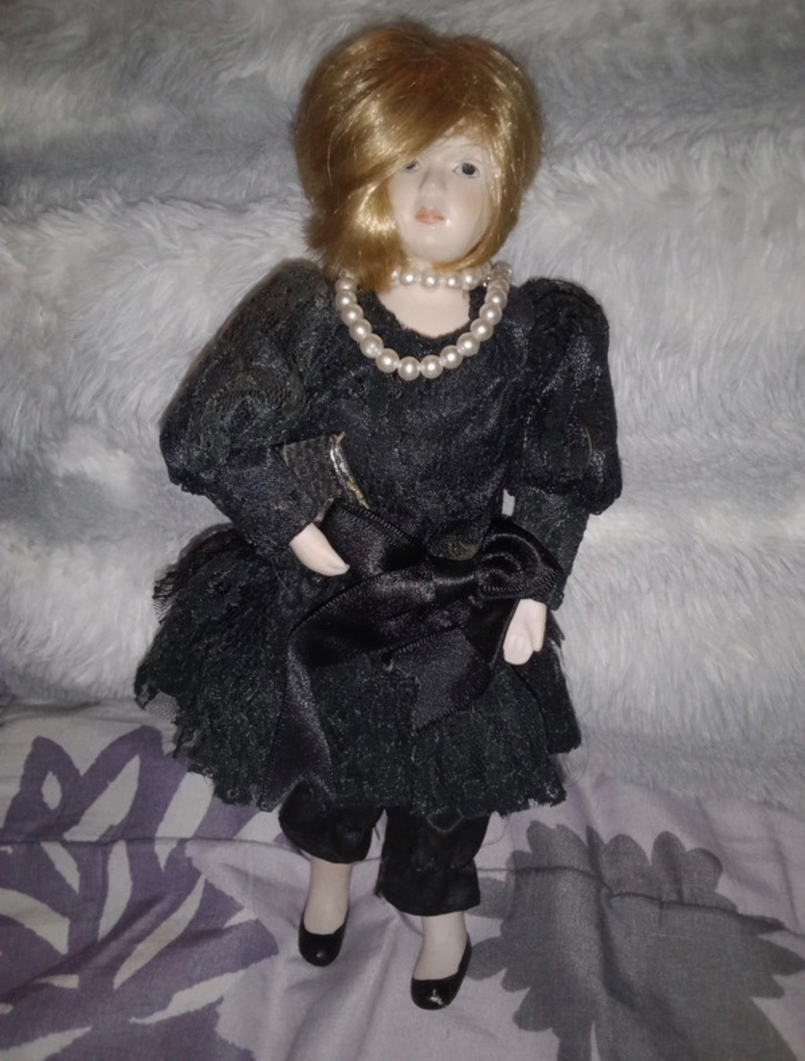 Ceramic/Bisque Head Doll with Soft Body 9 inch